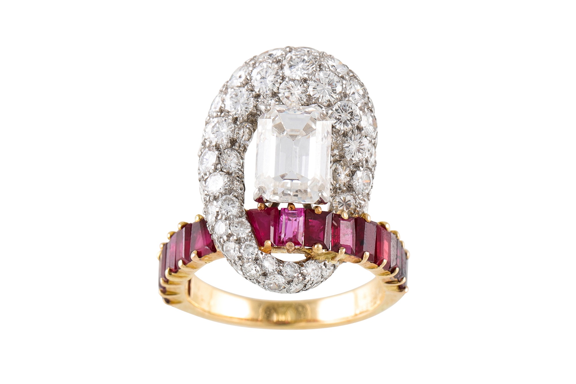 vintage ruby and diamond Mauboussin ring